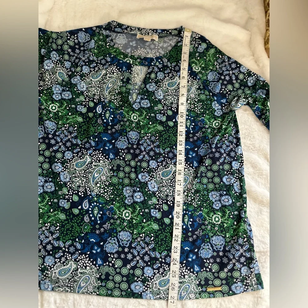 Michael Kors Blue and Green Floral  Top #tometogirl Fmedtersnean #summer